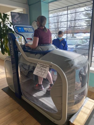 Anti-gravity treadmill session