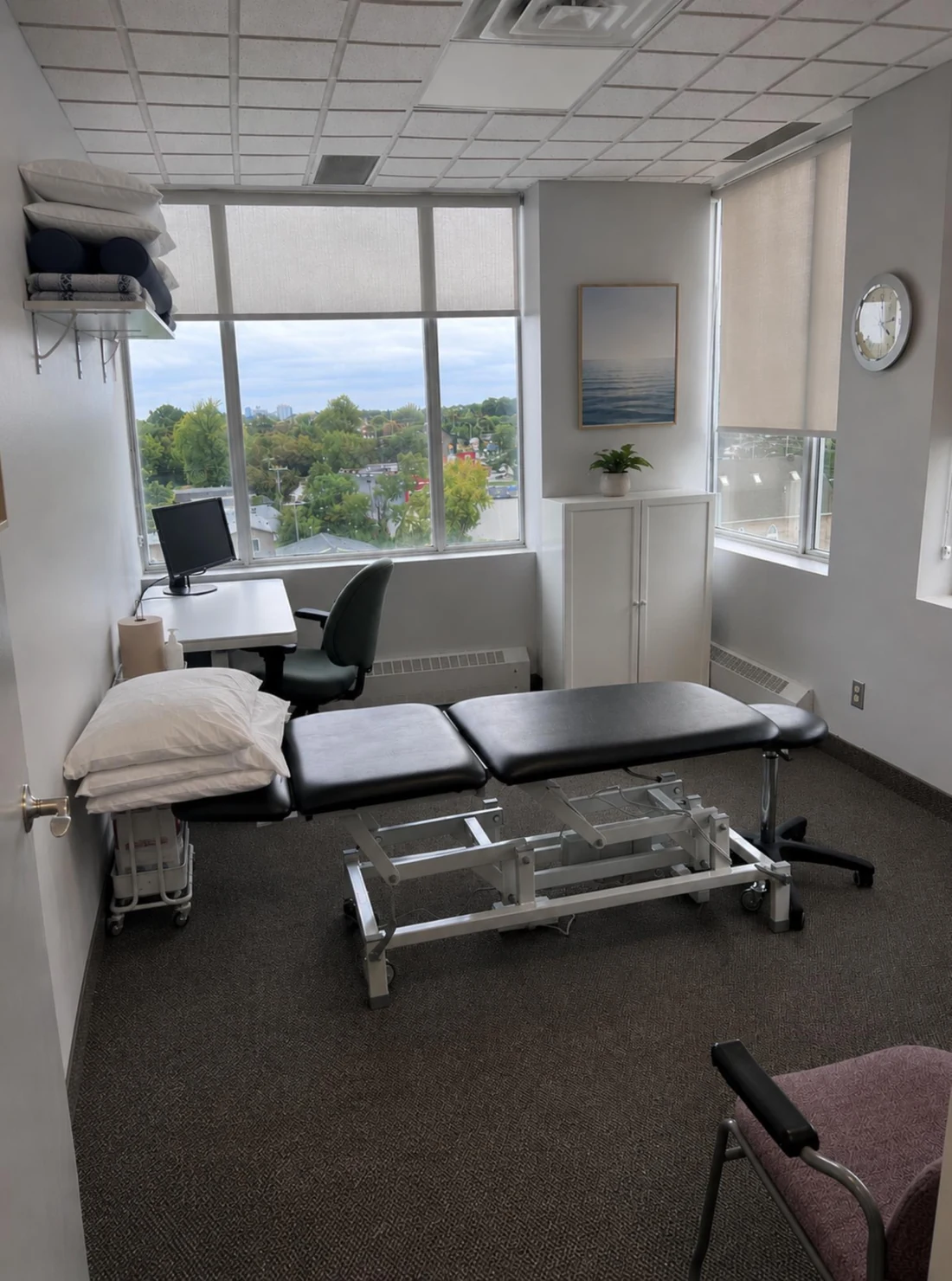 A massage therapy room at the new clinic