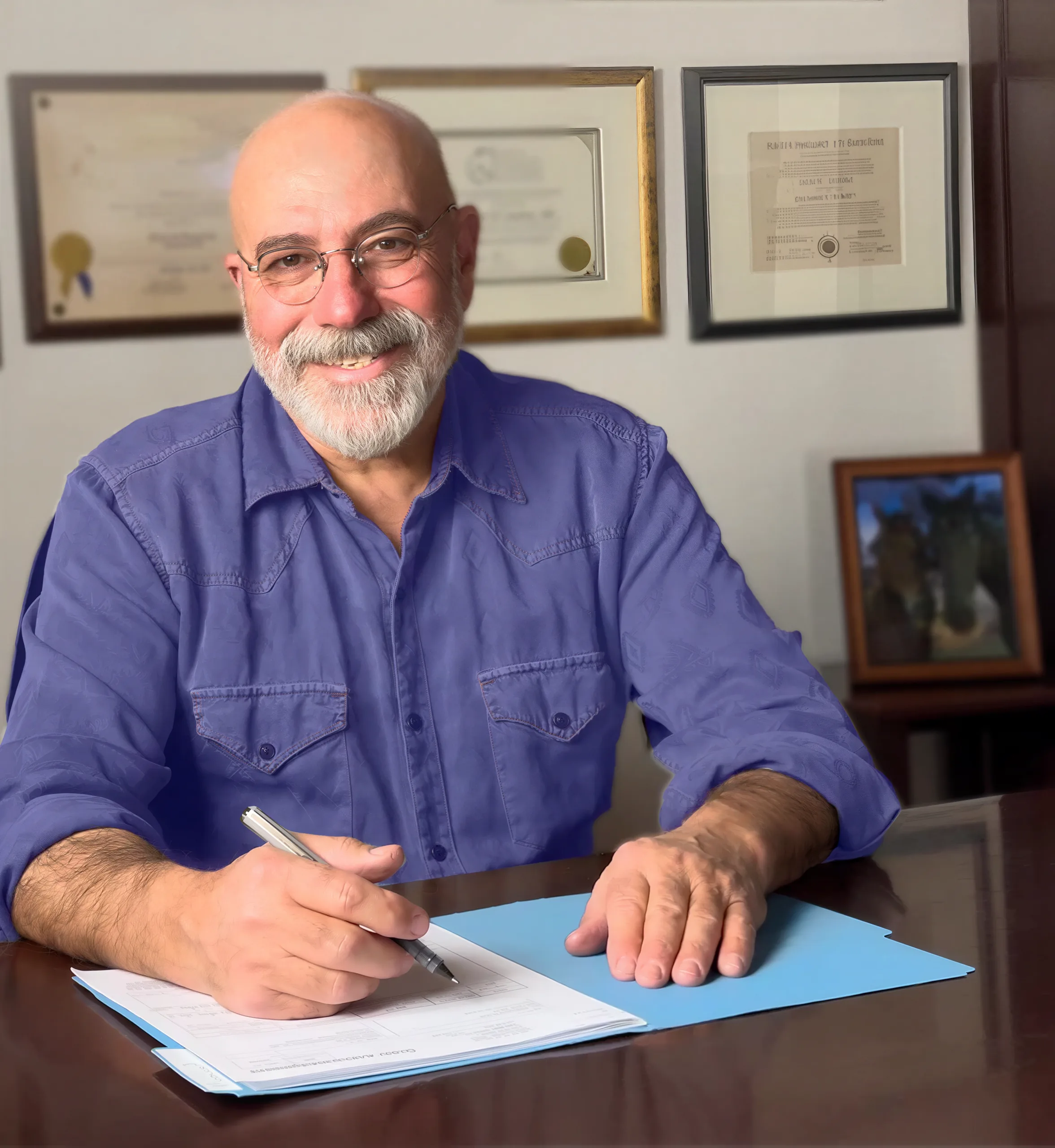 Dr. Stuart Garber at his desk