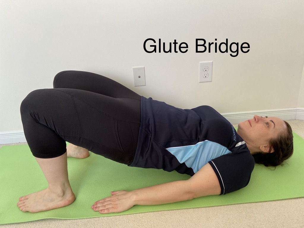 Glute bridge on a mat