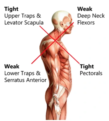 Diagram of upper crossed syndrome