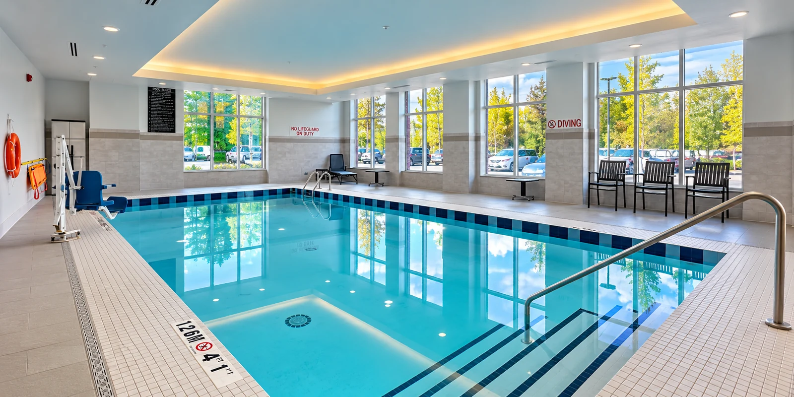 The therapy pool at the Hyatt Hotel on Moodie Drive