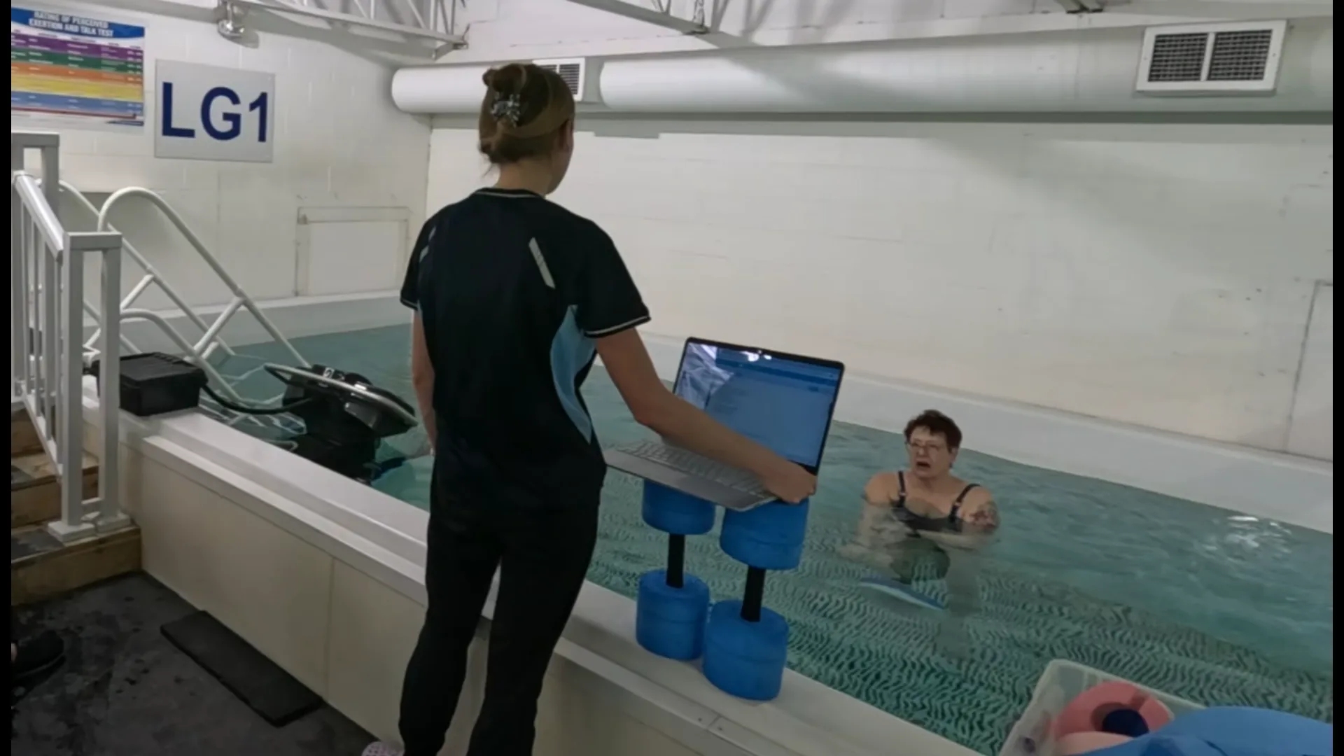 Charting an aquatic therapy session
