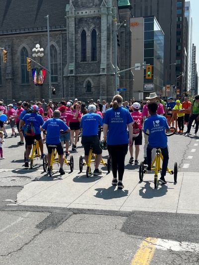 Riders in front of Notre Dame Cathedral Basilica