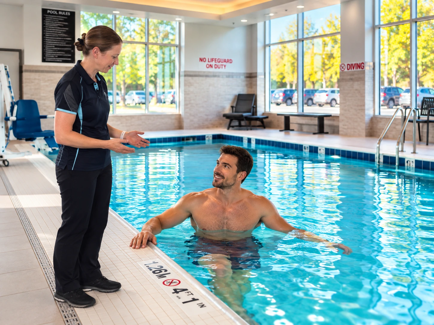 A LiquidGym clinician working with a patient